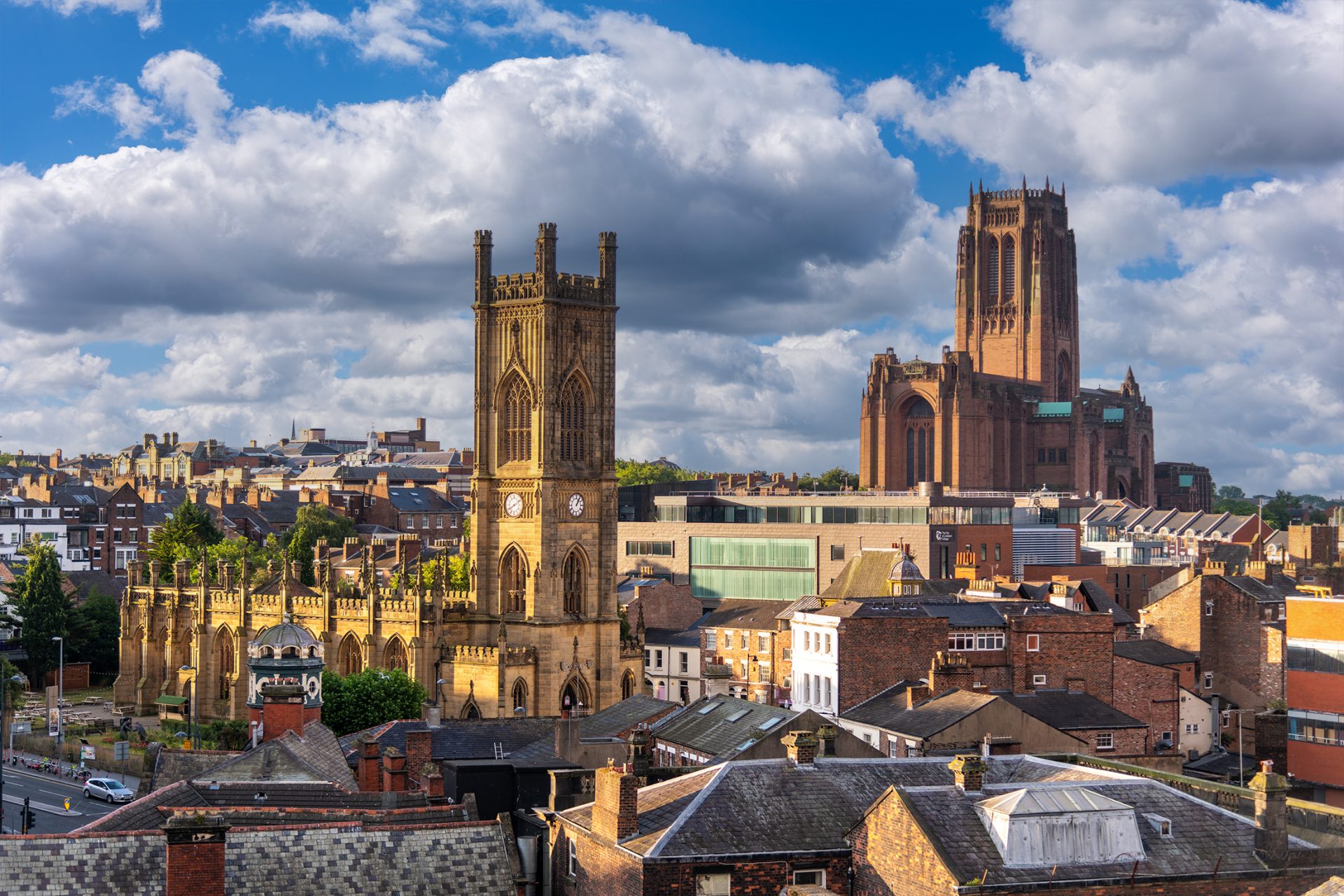 St Luke's Bombed Out Church and Liverpool Cathedral